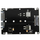 B + M sleutelaansluiting 2 M.2 NGFF (SATA) SSD naar 2.5 SATA-adapterkaart met behuizing Zwart